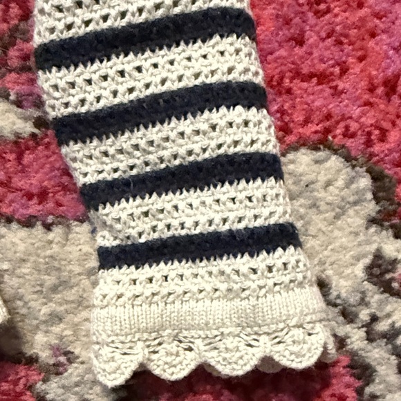 Boden Textured Scallop Sweater Warm Ivory/ Naval stripe size S - Picture 5 of 8